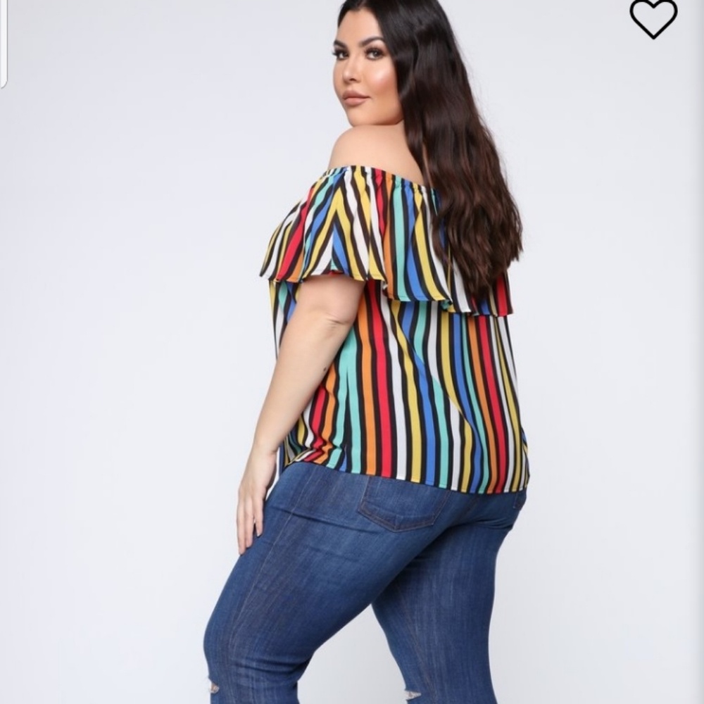 Colorful Fashion Nova Off the Shoulder Top… - Picture 3 of 4